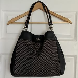 Coach leather/nylon cloth hobo bag